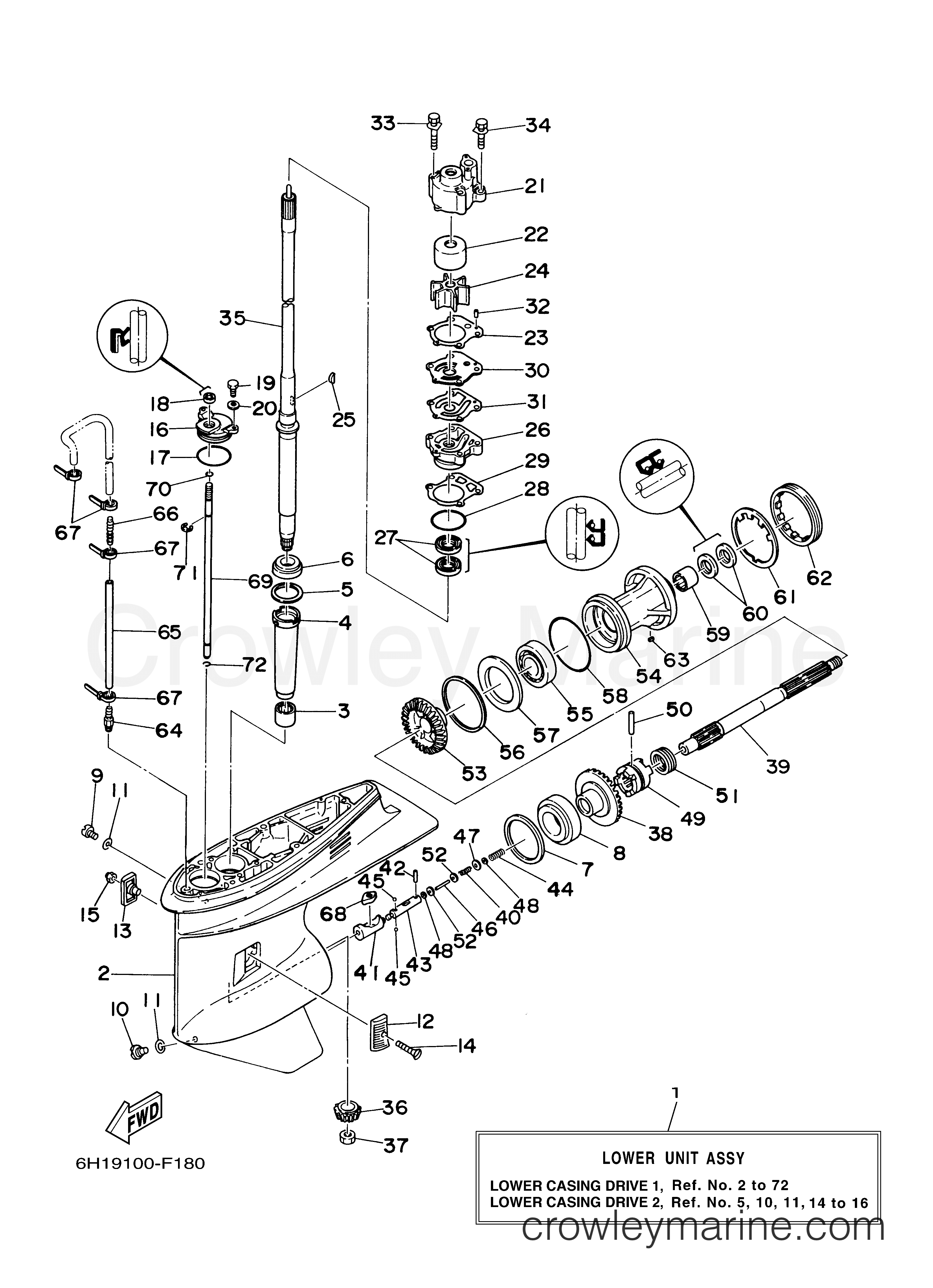 Yamaha Motors 90TLR - LOWER CASING DRIVE 1