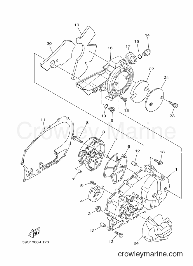 2013 Scooter XP500 - XP500 (59C8) [010] - CRANKCASE COVER 1