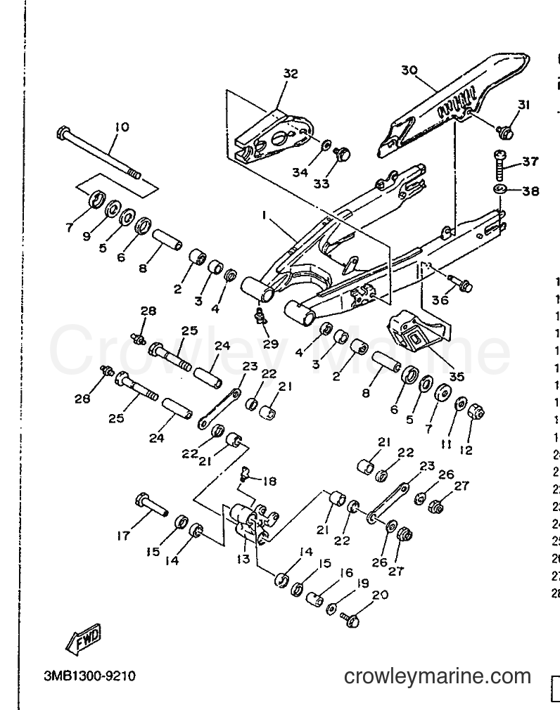 Yamaha Motors TDR125 (3SH2) [999] - REAR ARM