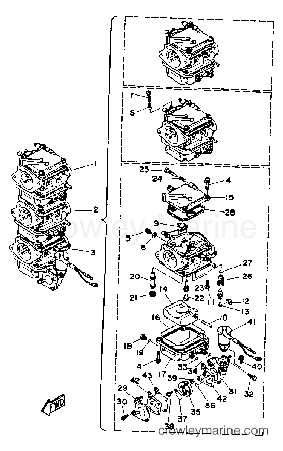 CARBURETOR 1992 Outboard 40hp 40ELRQ Crowley Marine