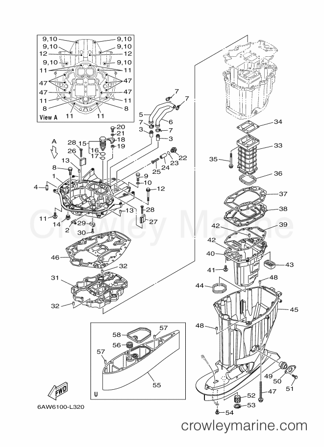 Yamaha Motors LF350CB (6AX8) [260] - UPPER CASING