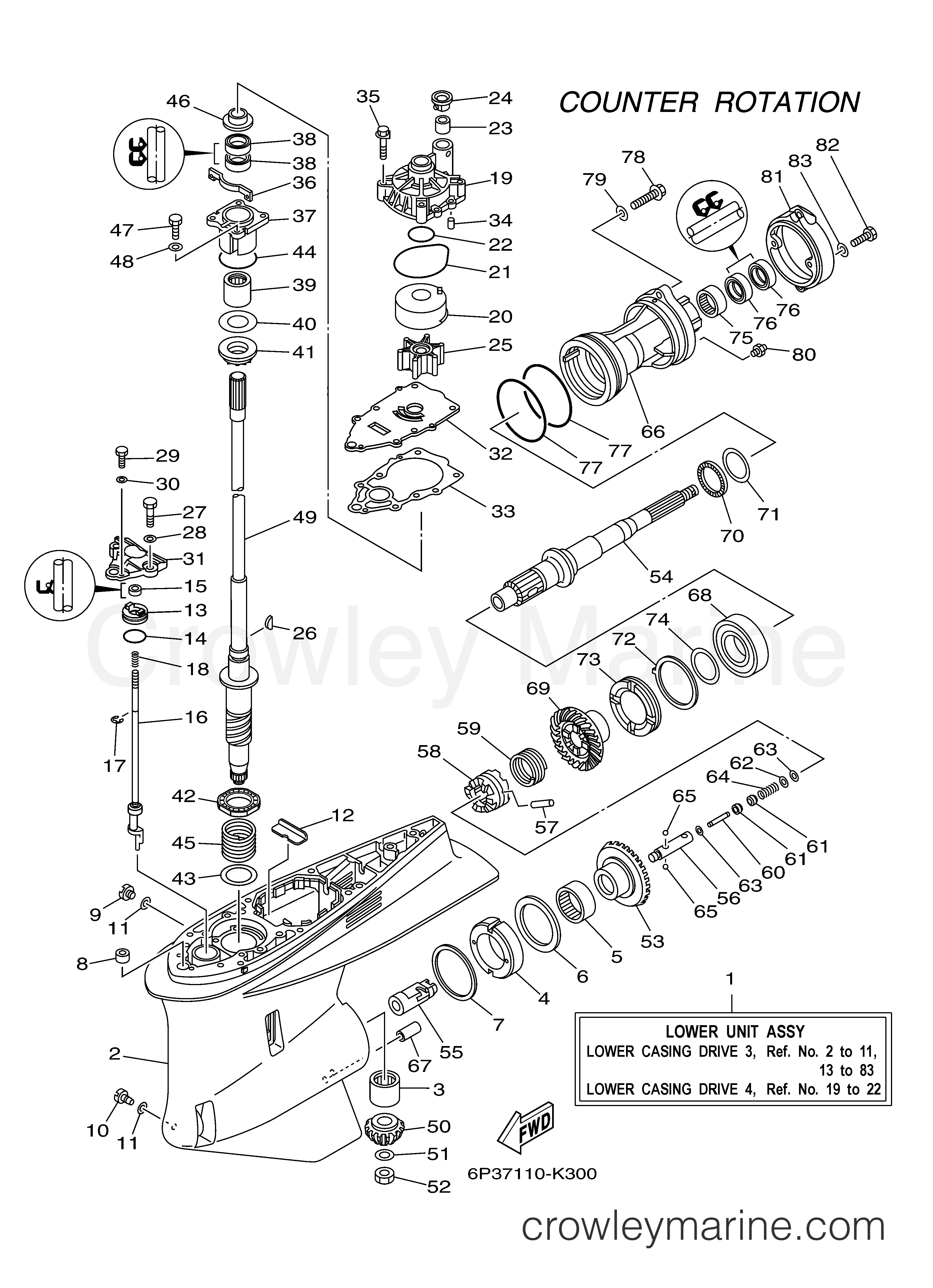 Yamaha Motors LF250TXR - LOWER CASING DRIVE 3