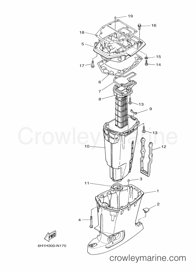 Yamaha Motors 75CETO (67PF) [020] - UPPER CASING
