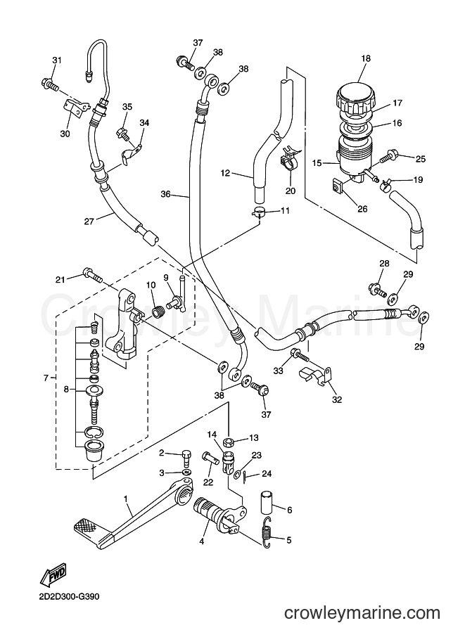 2008 Sport Bike FJR1300AS - FJR1300AS (2D2D) [010] - REAR MASTER CYLINDER