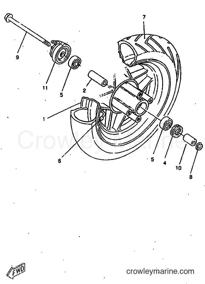 1998 Scooter CW50RSP - CW50RSP (4URF) [010] - FRONT WHEEL