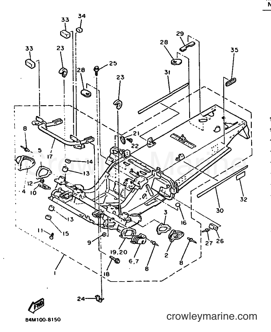 1988 Snowmobile EX570 - EX570 (84M) [999] - FRAME