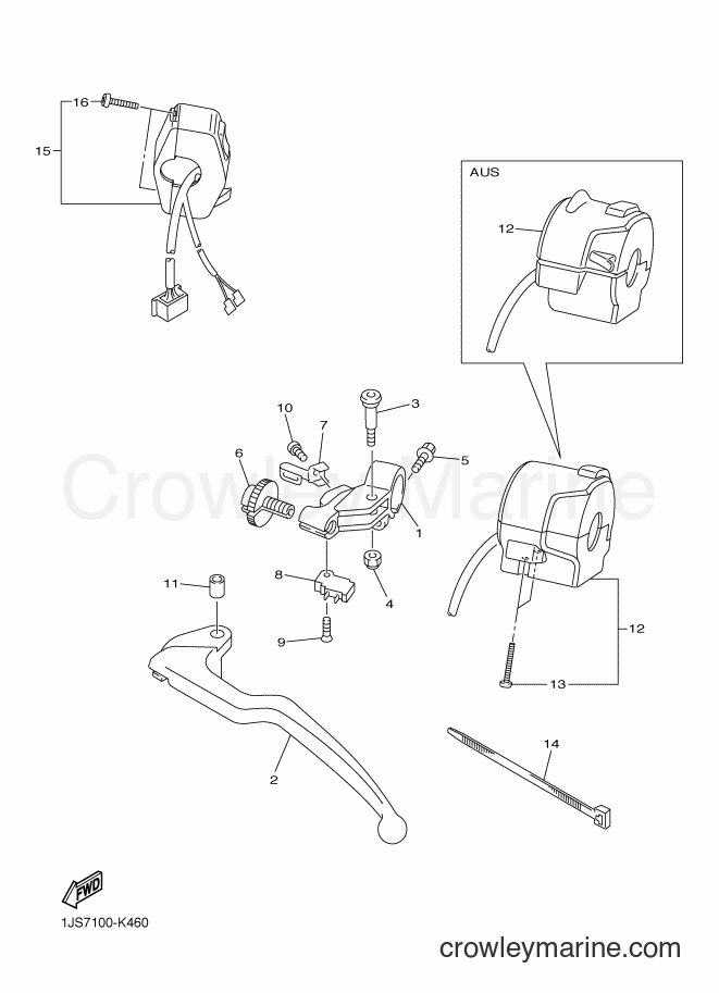 2011 Sport Bike YZF-R6 - YZF-R6 (1JS7) [010] - HANDLE SWITCH & LEVER