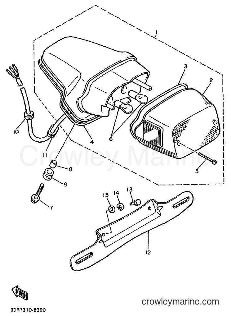 1992 Cruiser XV750 - XV750 (4FY2) [999] - LUZ DE COLA