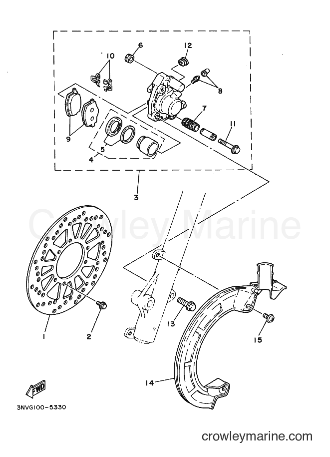 1997 Dirt Bike XT350 - XT350 (3NVR) [010] - FRONT BRAKE CALIPER