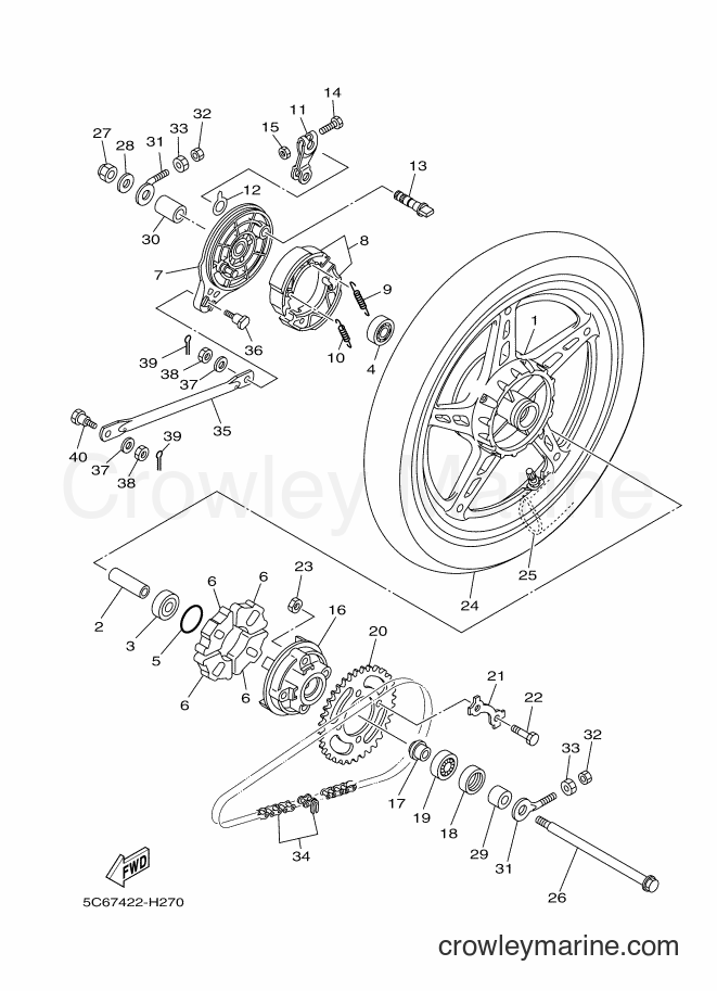 2013 Scooter T110LEC - T110LEC (5C6K) [010] - REAR WHEEL
