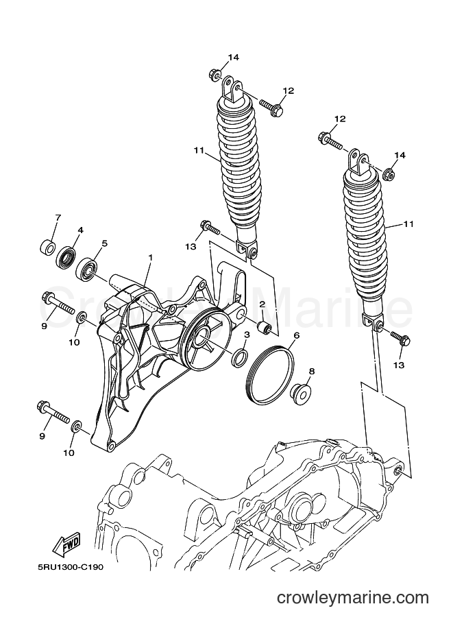 2005 Maxi-Scooter YP400 - YP400 (5RUC) [010] - REAR ARM & SUSPENSION