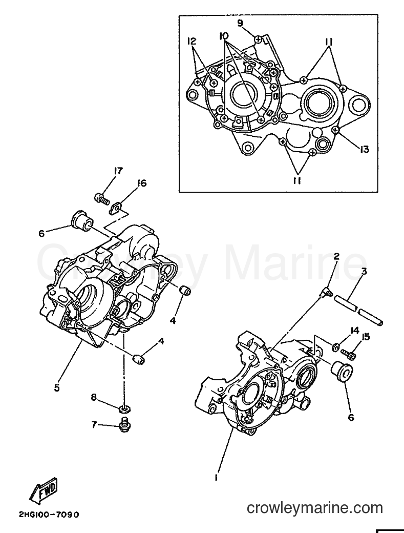 1987 Dirt Bike YZ125 - YZ125 (2HG) [999] - CRANKCASE