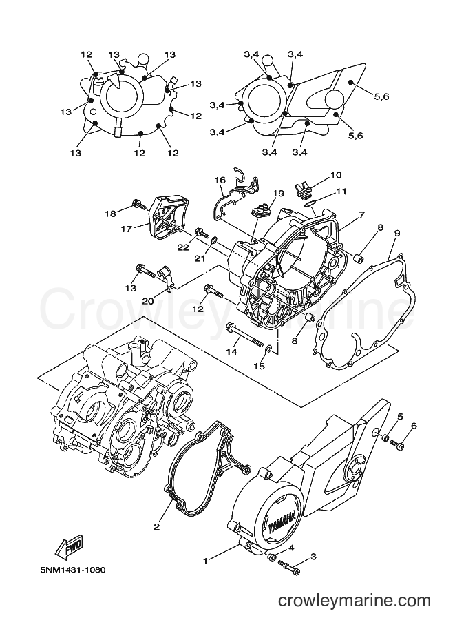 2001 Scooter JZ120F - JZ120F (5NM1) [010] - CRANKCASE COVER 1