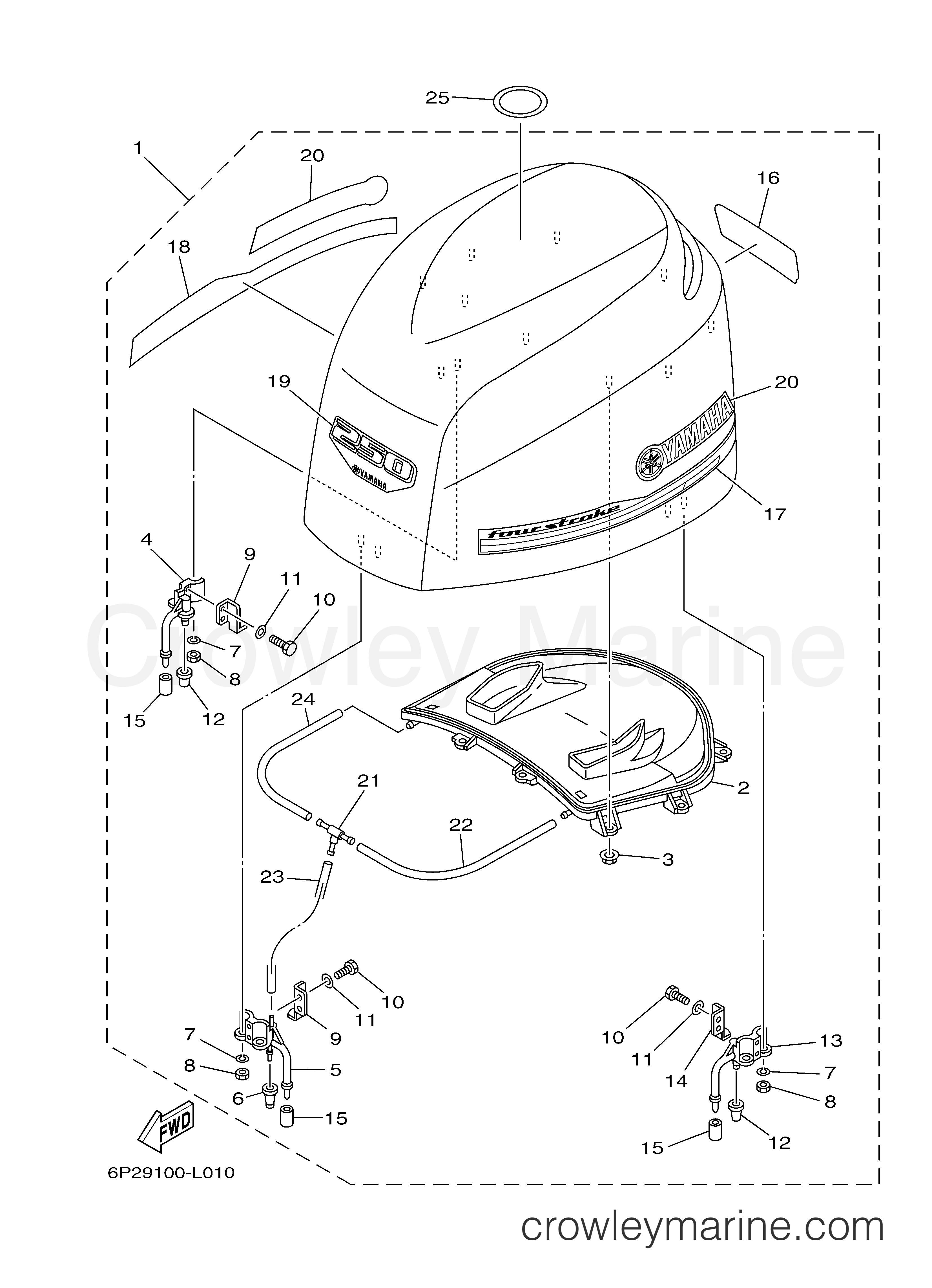 Yamaha Motors F250UA - TOP COWLING