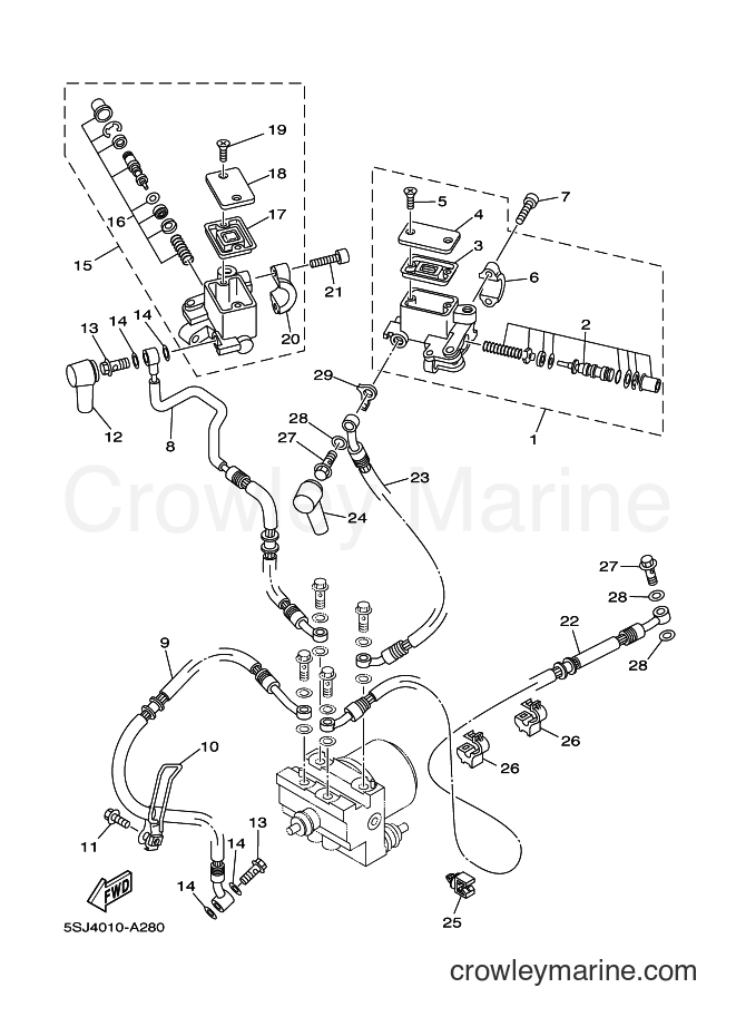 2003 Scooter YP250A - YP250A (5SJ7) [010] - FRONT MASTER CYLINDER