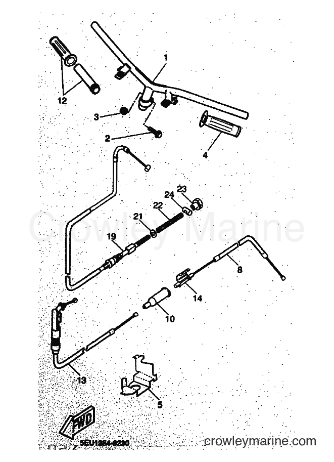 1999 Scooter YH50 - YH50 (5FV2) [010] - STEERING HANDLE & CABLE