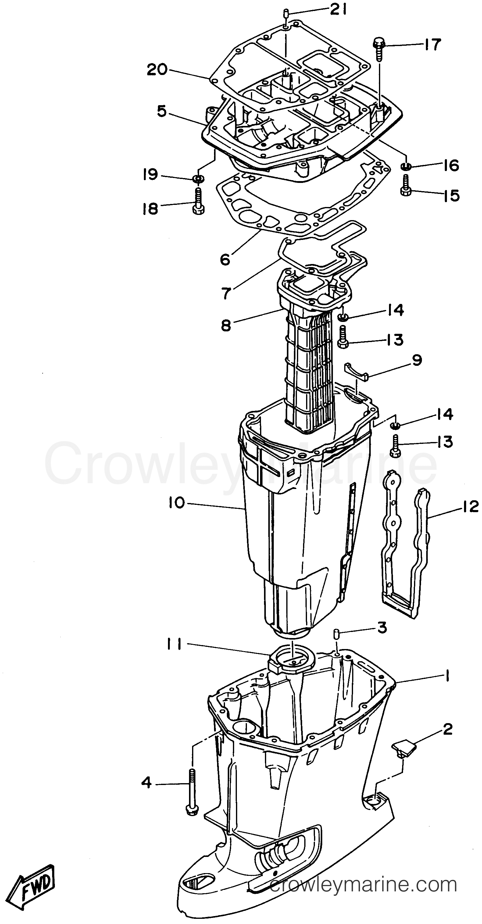Yamaha Motors E75MLHV - UPPER CASING