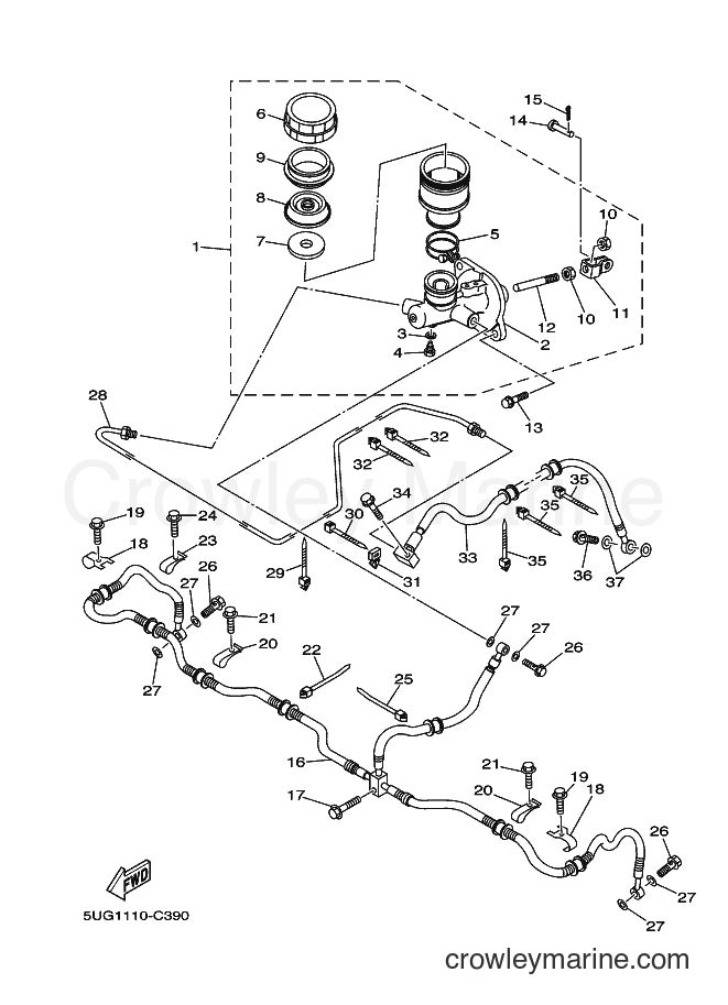 2004 ATV YXR660F - YXR660F (5UG2) [010] - REAR MASTER CYLINDER