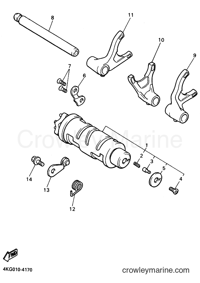1996 Street Bike XJR1200 - XJR1200 (4PU3) [080] - SHIFT CAM & FORK