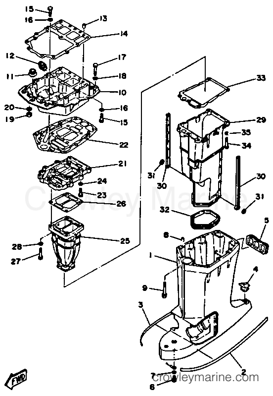 Yamaha Motors P200TLRP - UPPER CASING