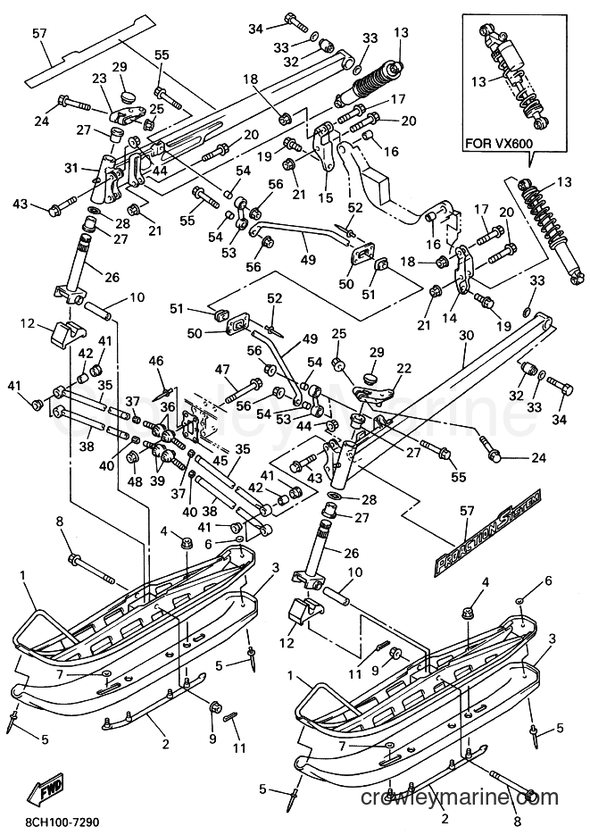 1997 Snowmobile VX700SX - VX700SX (8CH1) [020] - SKI