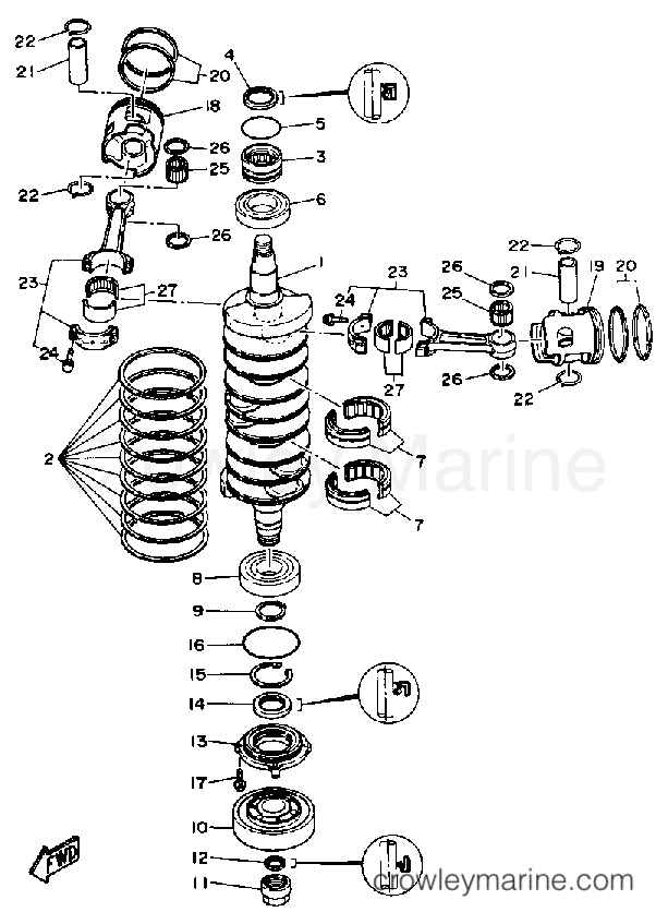 Yamaha Motors 250ETXDA - CRANKSHAFT PISTON