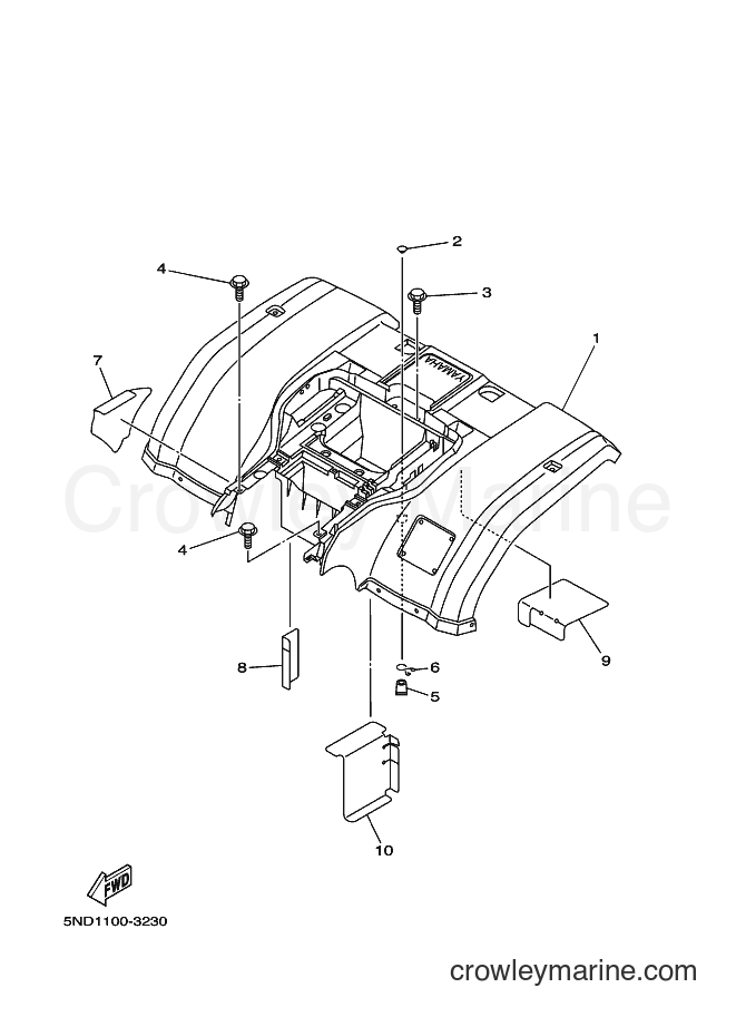 2003 ATV YFM400FWAN - YFM400FWAN (5TE2) [010] - REAR FENDER