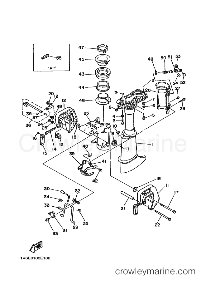 Yamaha Motors 4AC (6E00) [020] - UPPER CASING & BRACKET