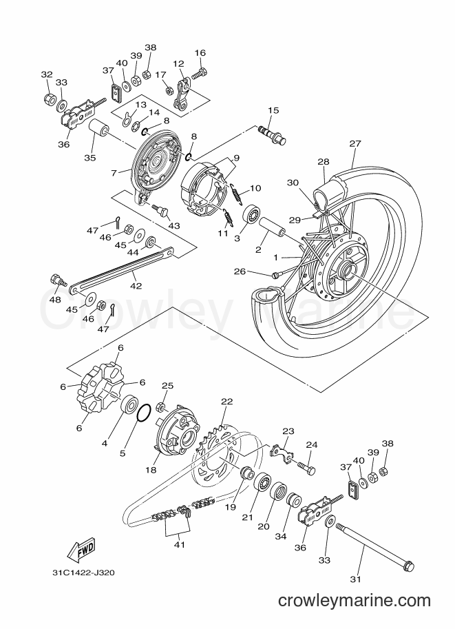 2012 Scooter T115SEC - T115SEC (31C8) [010] - REAR WHEEL FOR SPOKE WHEEL