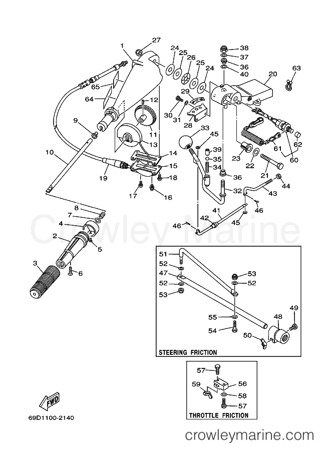Yamaha Motors E60ELHB (69D2) [170] - STEERING