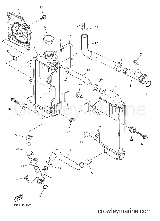 2017 Dirt Bike WR250F - WR250F (2GBD) [010] - RADIATOR & HOSE