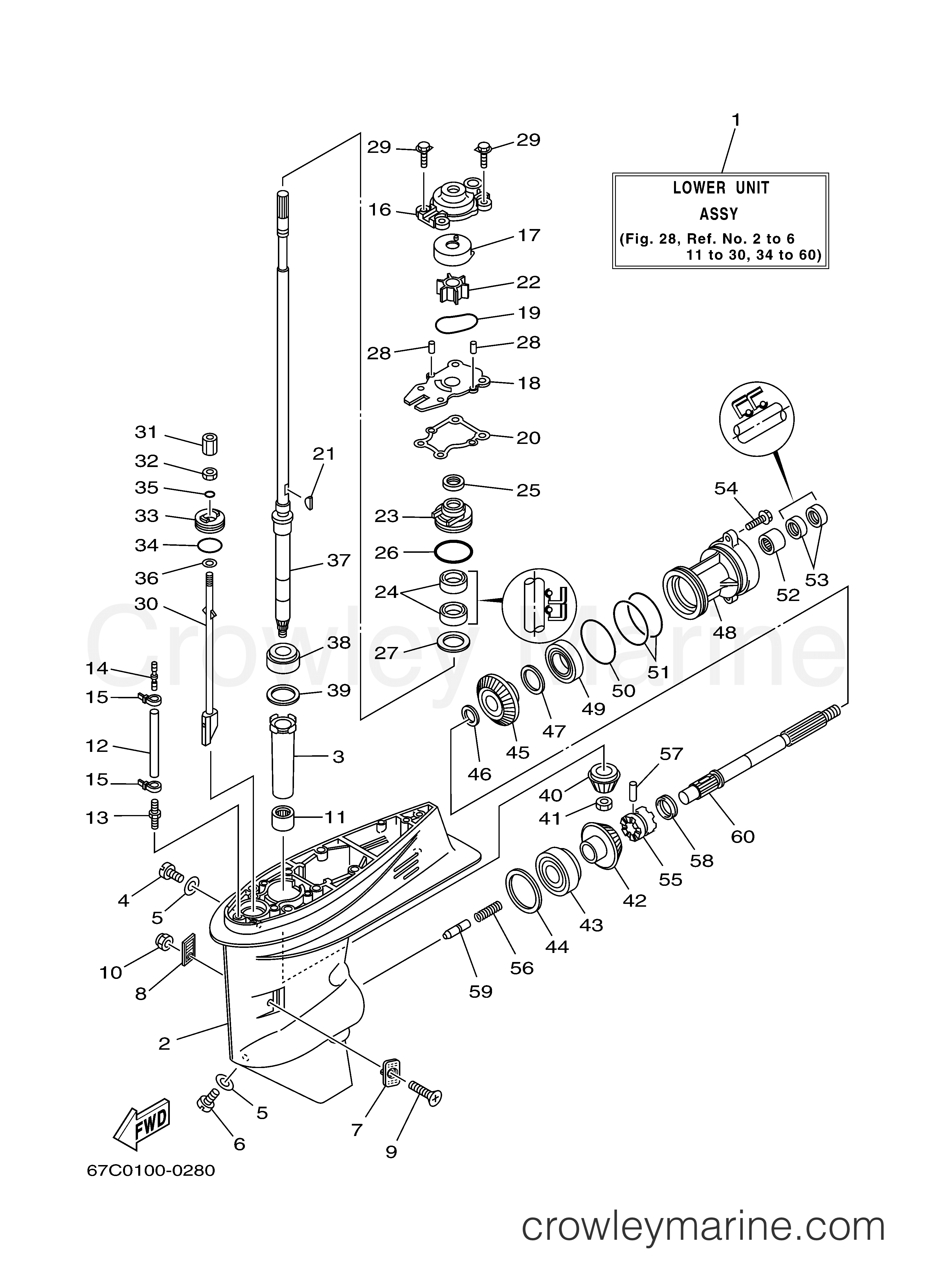 Yamaha Motors F40MSHY - LOWER CASING DRIVE 1