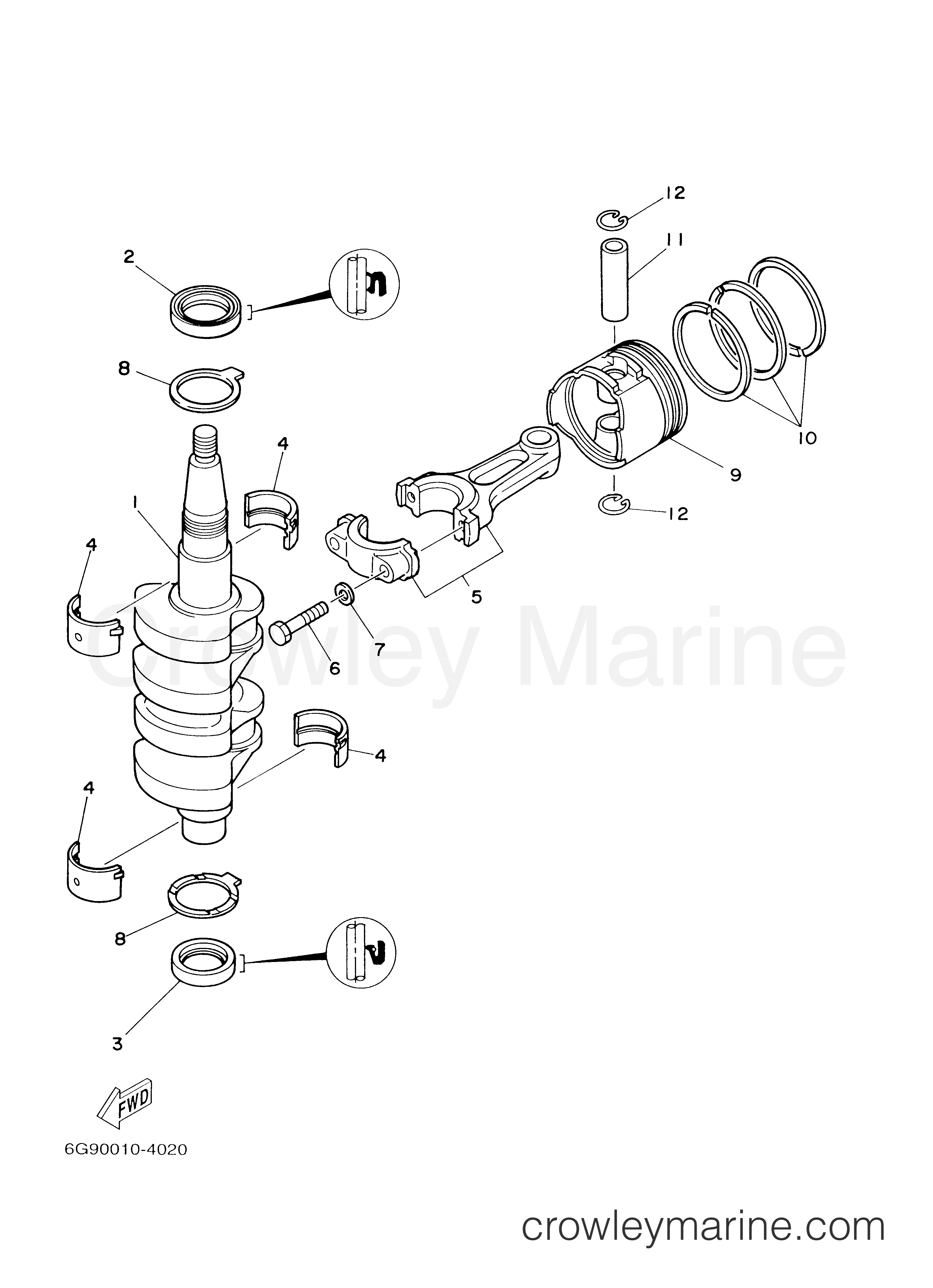Yamaha Motors T9.9ELHY - CRANKSHAFT PISTON