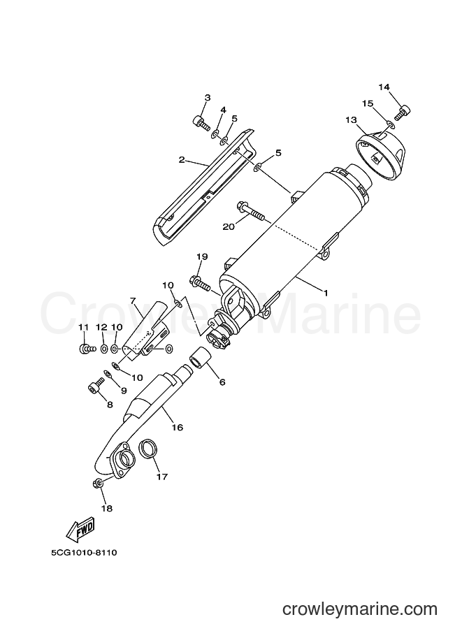 1999 Scooter YP250A - YP250A (5DF3) [110] - EXHAUST