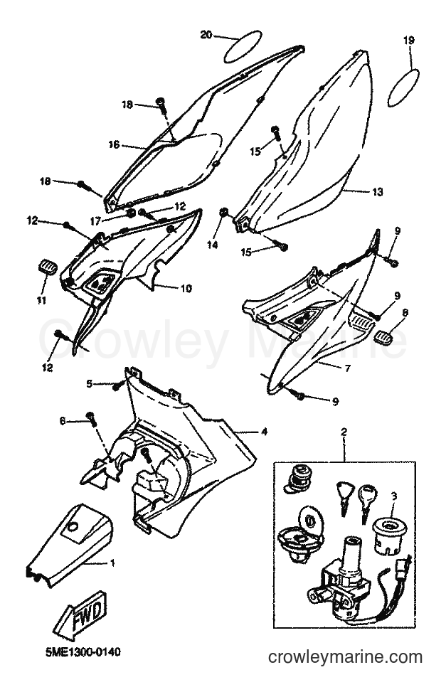 2001 Scooter YQ100 - YQ100 (5ME4) [030] - SIDE COVER