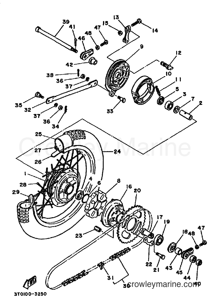 1991 Dirt Bike RT100 - RT100 (3UL2) [010] - REAR WHEEL
