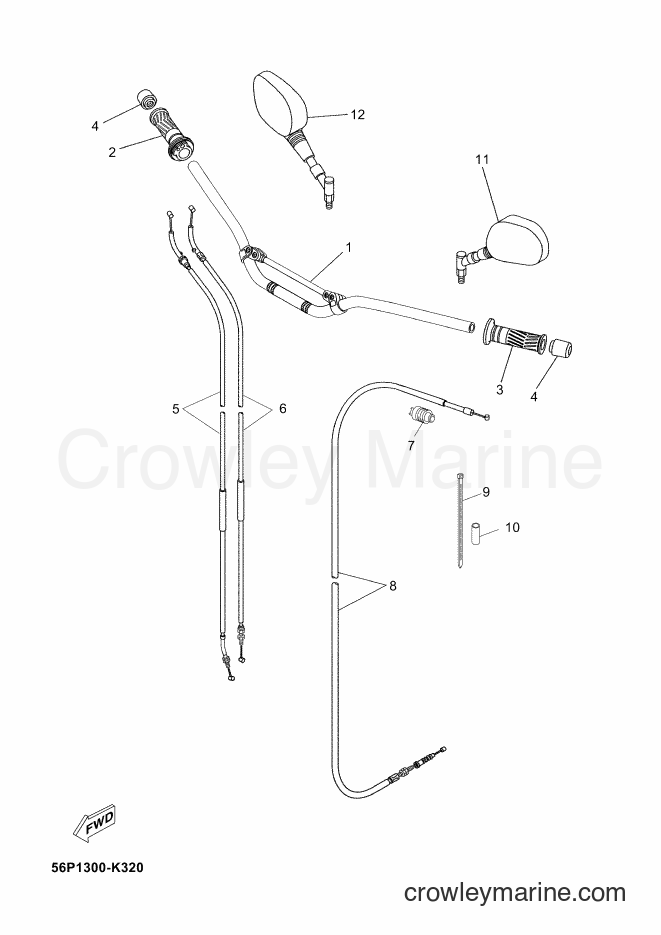 2013 Dirt Bike XT660ZA - XT660ZA (2BE2) [030] - STEERING HANDLE & CABLE