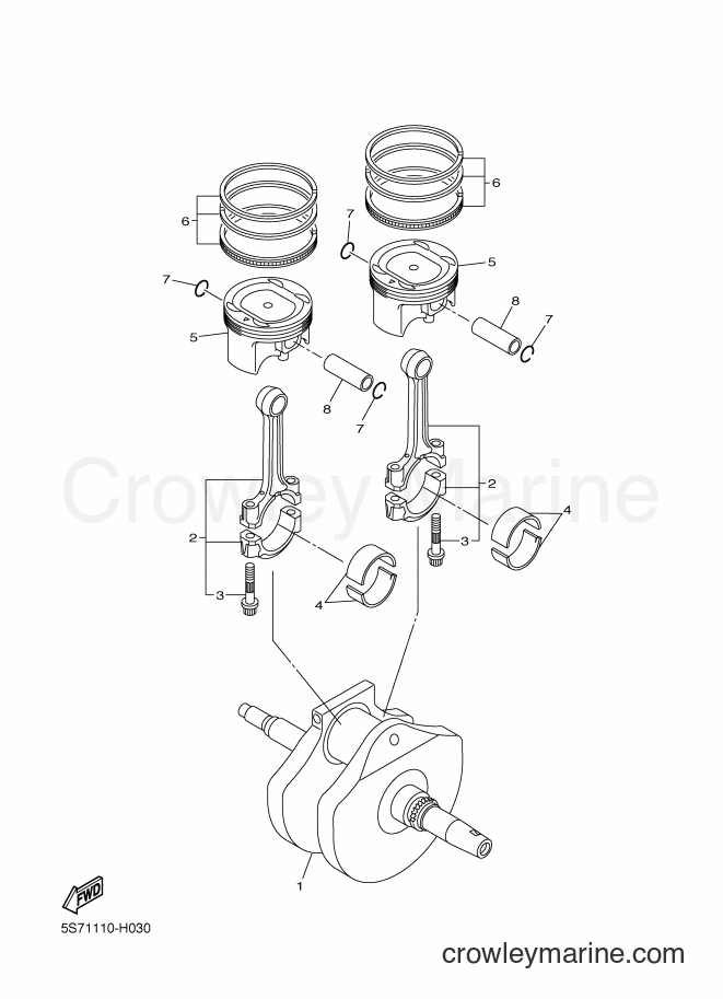 Yamaha Motors XVS950CU (2DXM) [050] - CRANKSHAFT & PISTON