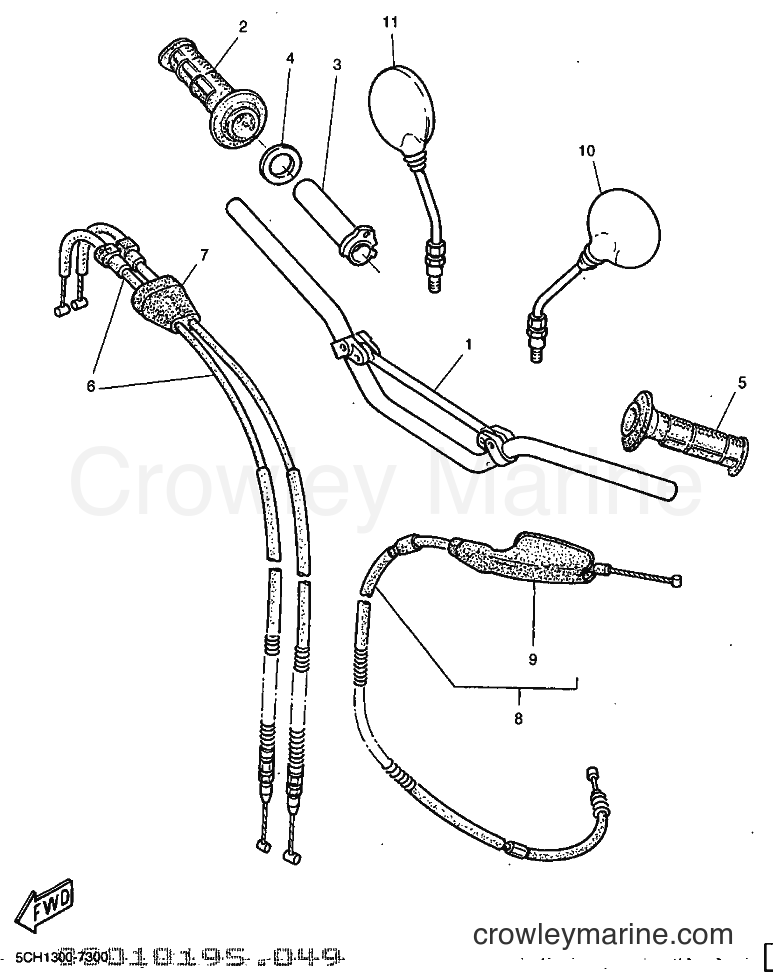 1999 Dirt Bike TT600R - TT600R (5CH2) [030] - STEERING HANDLE & CABLE