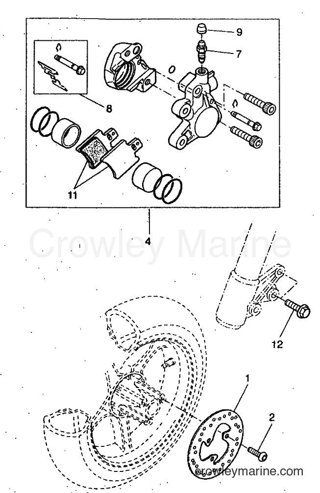 1999 Scooter YQ50 - YQ50 (5HEA) [010] - FRONT BRAKE CALIPER