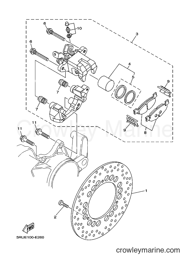 2007 Maxi-Scooter YP400 - YP400 (5RUP) [010] - REAR BRAKE CALIPER