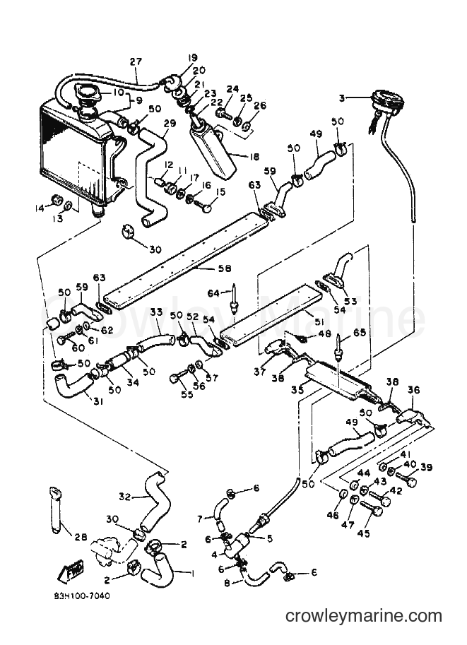1991 Snowmobile VMX540 - VMX540 (88D1) [010] - RADIATOR & HOSE