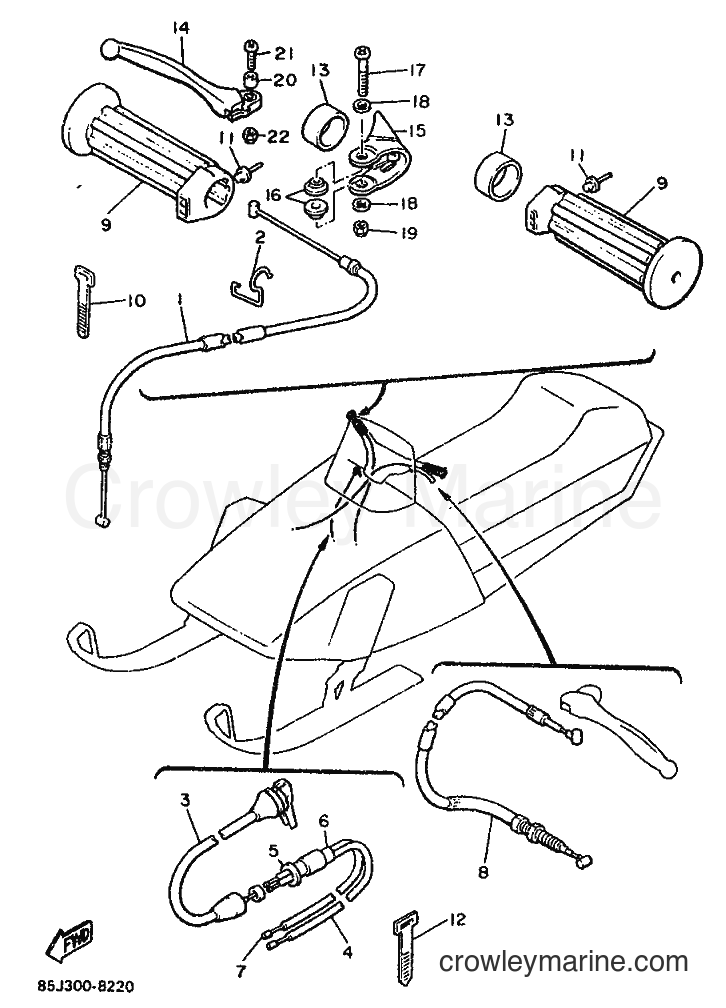 Yamaha Motors PZ480 (86J2) [010] - CONTROL CABLE