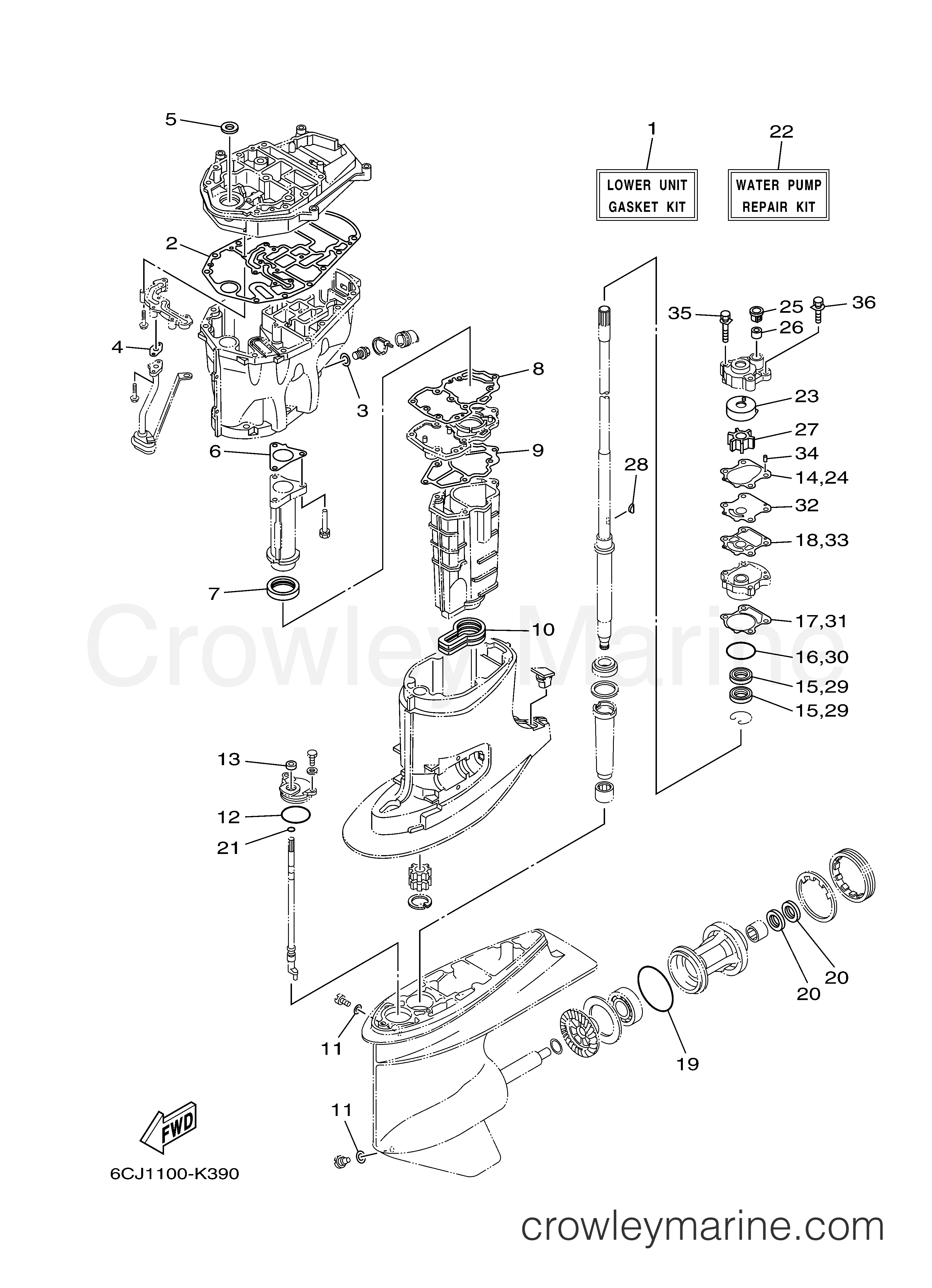 Yamaha Motors F70LA - REPAIR KIT 2