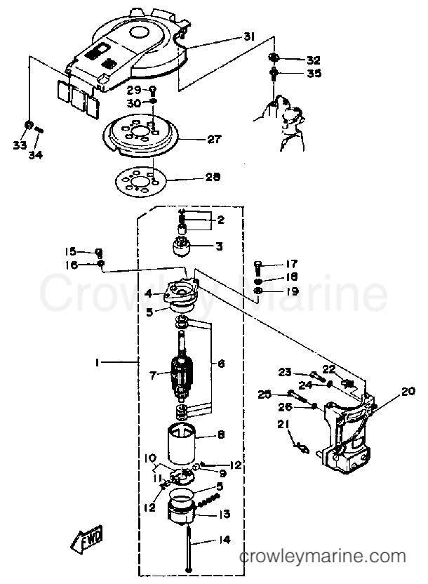 Yamaha Motors 30LH - STARTING MOTOR (30E)