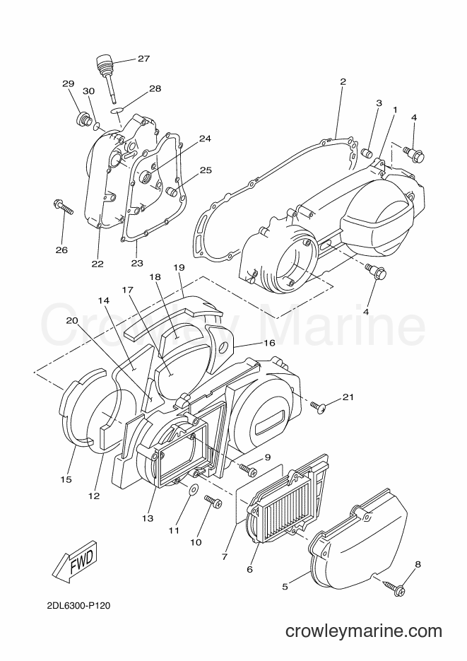 2016 Scooter YP250R - YP250R (2DL8) [070] - CRANKCASE COVER 1
