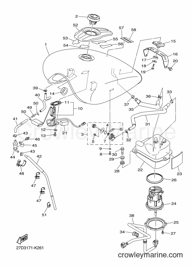 Yamaha Motors XVS13CA (27D3) [010] - FUEL TANK