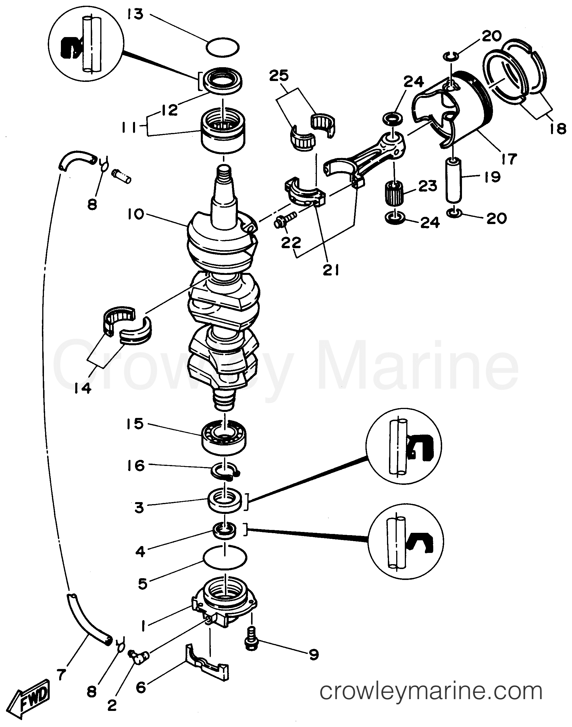 Yamaha Motors C85TLRU - CRANKSHAFT PISTON