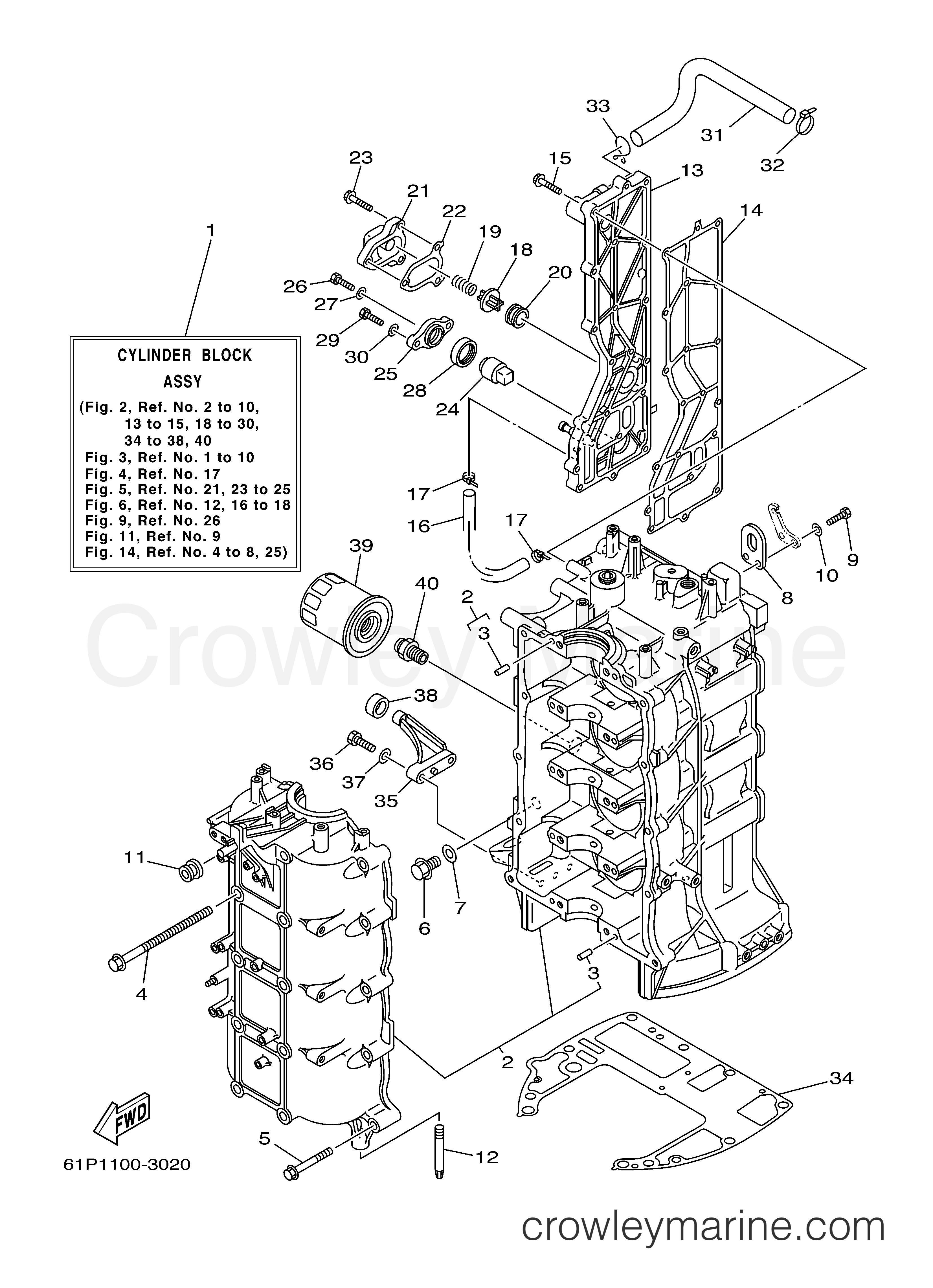 Yamaha Motors F90TLRB - CYLINDER CRANKCASE 1
