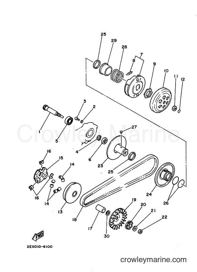 1990 Scooter CG50E - CG50E (2YT3) [010] - CLUTCH